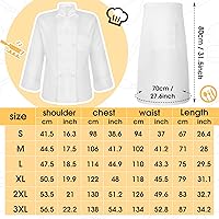 Vista 3 de Hillban Halloween 3 Pcs Chef Unisex Costume Chef Tall Hat Coat Bistro Apron Set Chef Jacket Chef Coat Chef Apron for Man