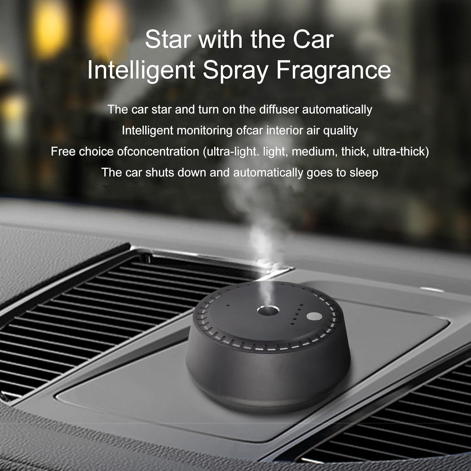 for Mini Car Fragrance Diffuser with USB and Battery Power, for Multi-Gear Scent Control for Auto Start Stop, for Mild Aroma Freshener for Vehicle Interior
