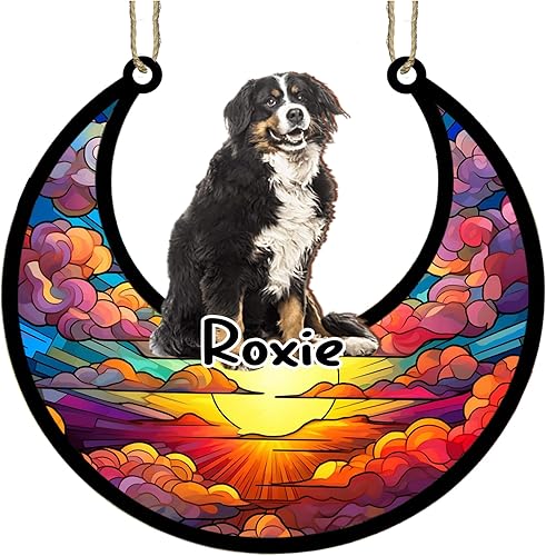 Vista 277 de LOVELYPOD Adorno de Navidad personalizado de perro pastor alemán, atrapasoles conmemorativo, adorno de Navidad de pastor alemán con nombre, pérdida