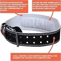 BEAST RAGE Bőr Súlyemelő Öv - 4" Párnázott Edzőtermi Derékszorító Testépítéshez, 10 Állítható Lyukkal, Fekete, S-es Méret 5