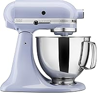 Vista 115 de KitchenAid KSM150PSAC Artisan Series - Batidora de pie con capacidad de 5 cuartos o 4.7 litros, incluye escudo vertedor Azul hielo