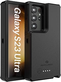 ZEROLEMON Battery Case for Galaxy S23 Ultra 2023 10000mAh, Super Fast Charging Passing Through & Wireless Charging Supported, ZeroShock Extended Charger Case Cover, Black