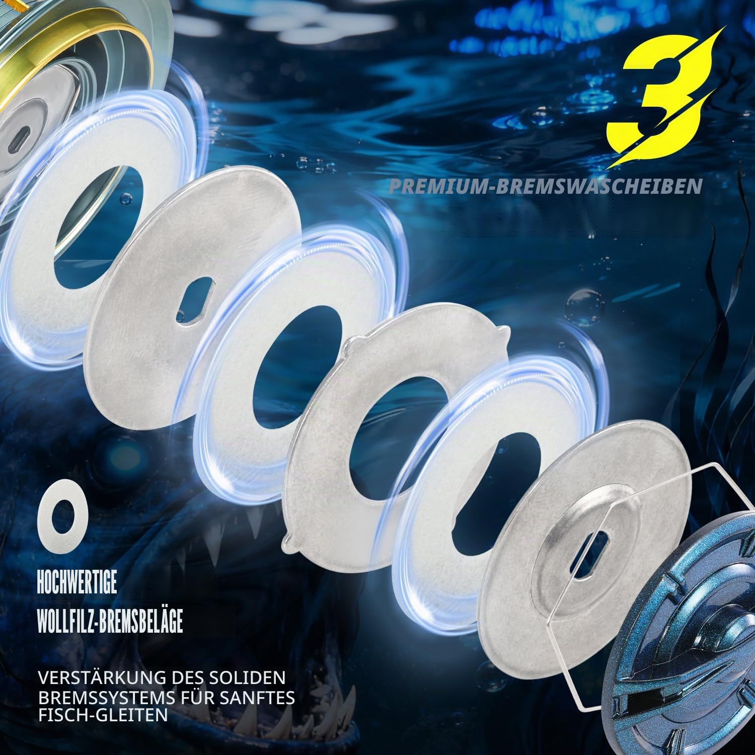 Yun Nong Spinnrollen - 10000/12000/14000 Serie 18+1 Edelstahl-Kugellager 14,5 kg Widerstand 4,8:1 Übersetzung CNC Aluminium Spule Ultra Glatt & Leistungsstark für Salzwasser Süßwasser & Brandung