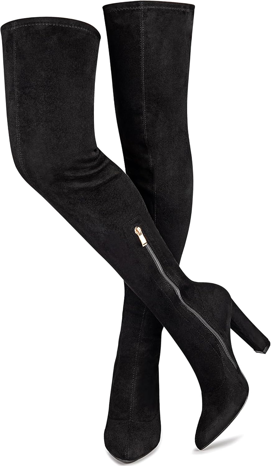WSKEISP Womens Thigh High Boots Stretch Suede Over Australia