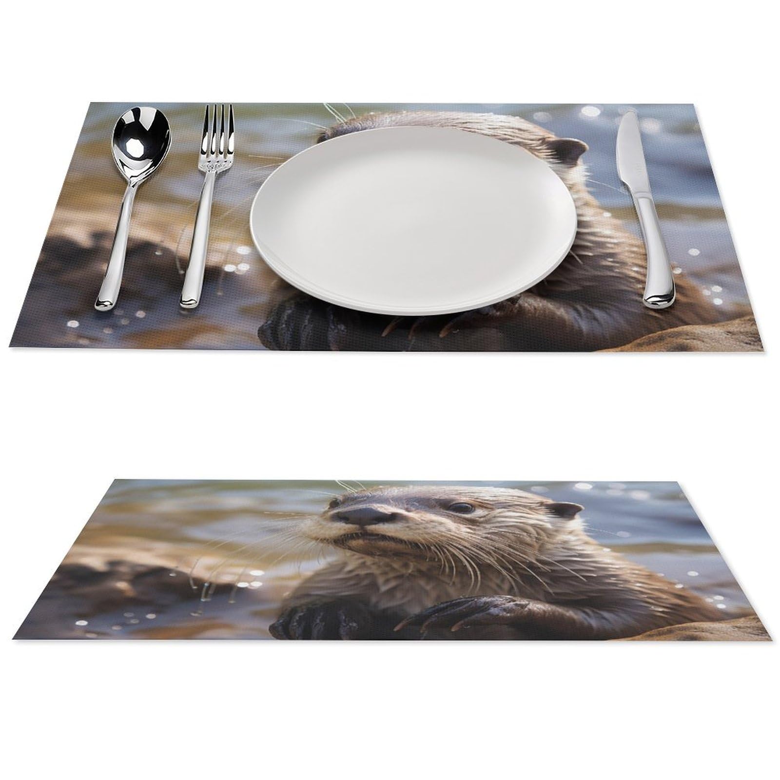 Set de table loutre antidérapant en vinyle pour éviter les taches et préserver la table
