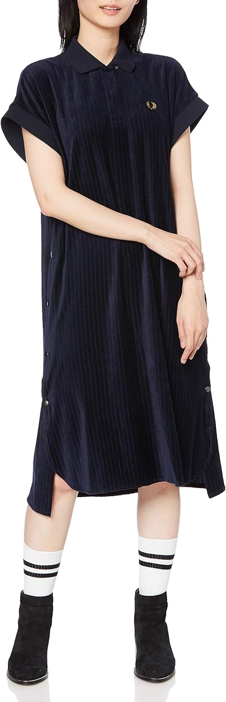 Amazon Co Jp フレッドペリー シャツワンピース Velour Dress F8578 レディース Navy Uk 10 日本サイズm相当 服 ファッション小物