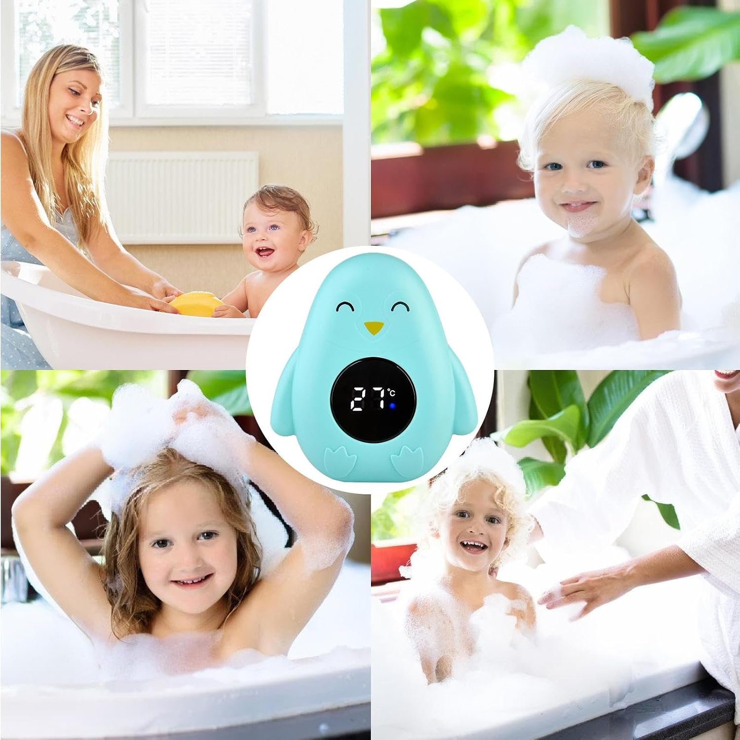 Baby Bath Thermometer – Water Meter, Cartoon Gauge | Electronic Tub Thermometer, Floating Temperature Monitor for Infant Safety, Bathroom Accessory, Cute Bathing Tool, Toddler Care