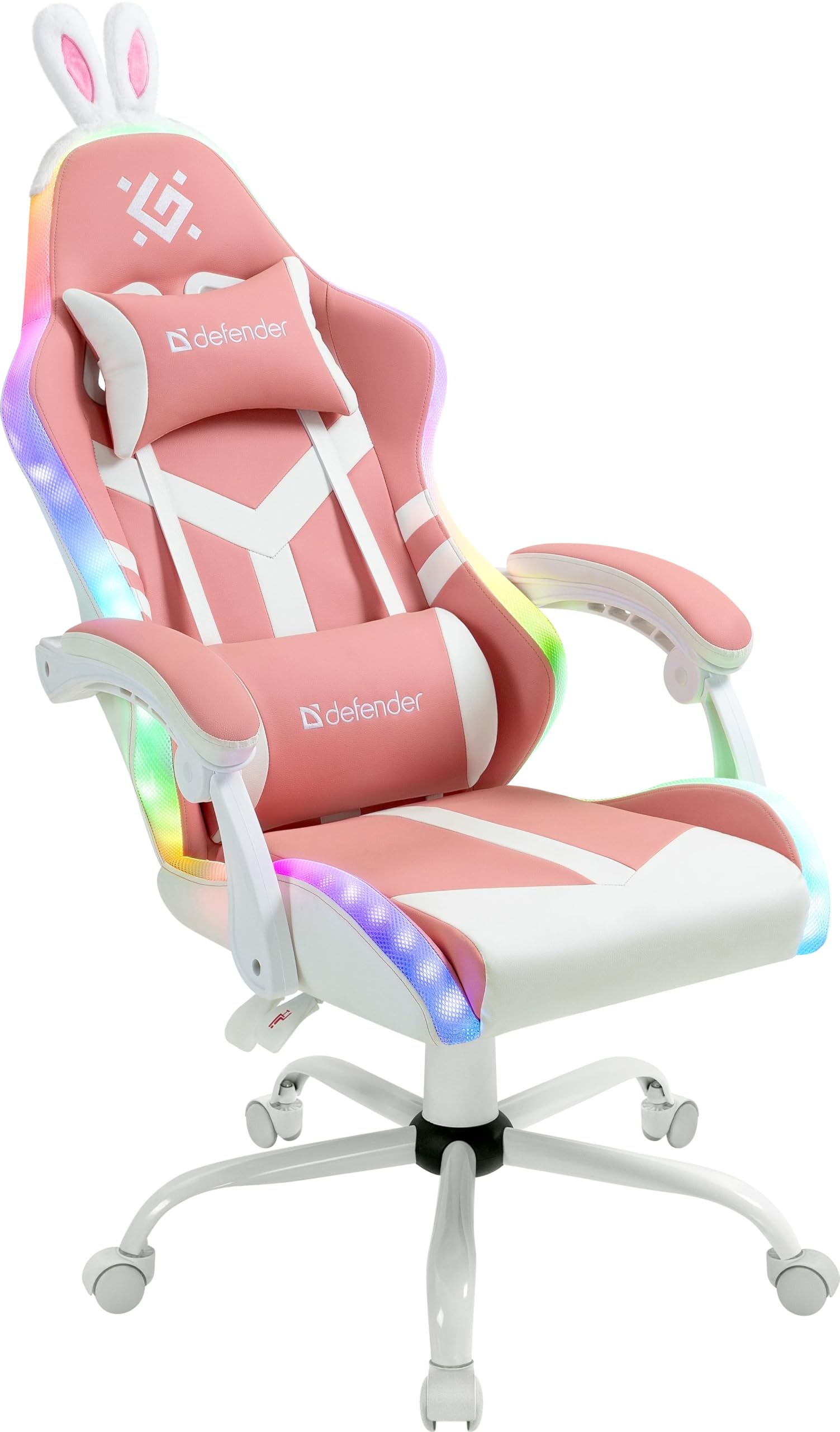 Defender Gaming-Stuhl IDEAL, Bürostuhl, ergonomischer Computerstuhl mit Kopfstütze, verstellbares Lendenkissen, höhenverstellbar, ROSA
