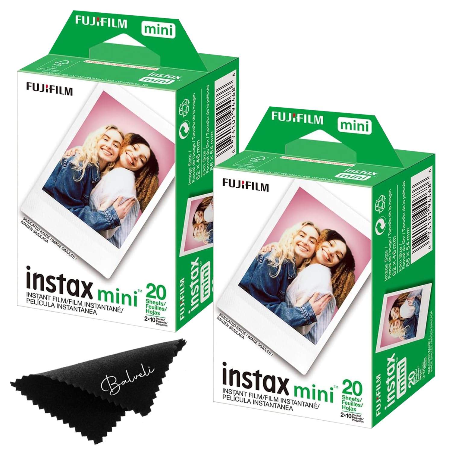 FujifilmInstax Mini Film - Twin Packs (40 EXP Total), ISO 800, Compatible with Instax Mini Evo, 12, 11, 9 Models