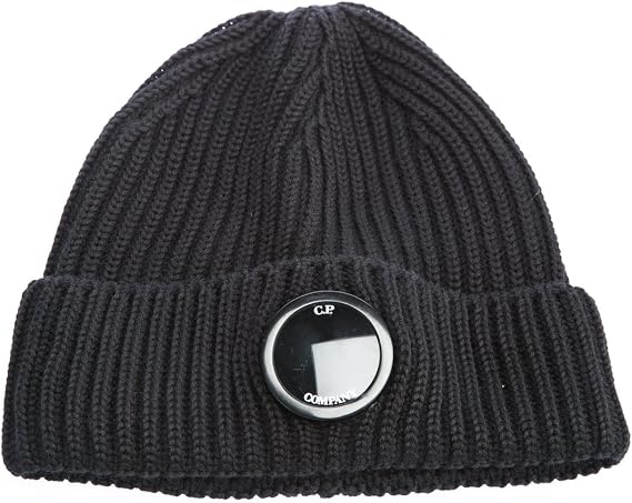 CP Company Hat Lens Beanie in Black 