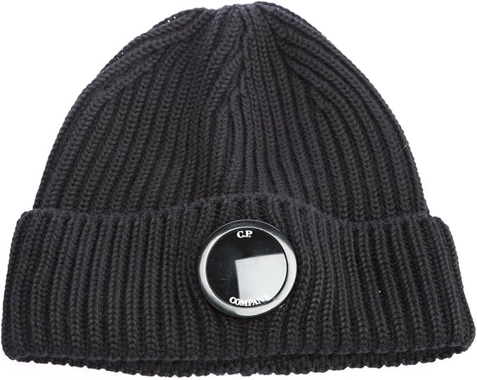 CP Company Hat Lens Beanie in Black 