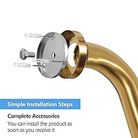 Rackickyer Shower Grab Bar, 2 Pack 39.4 Inch Gold Bathroom Grab Bar, 1.25 Diameter 304 Stainless Steel Anti-Slip Grab Bars for Bathtubs and Showers, Handicap Shower Grab Bar for Seniors Elderly