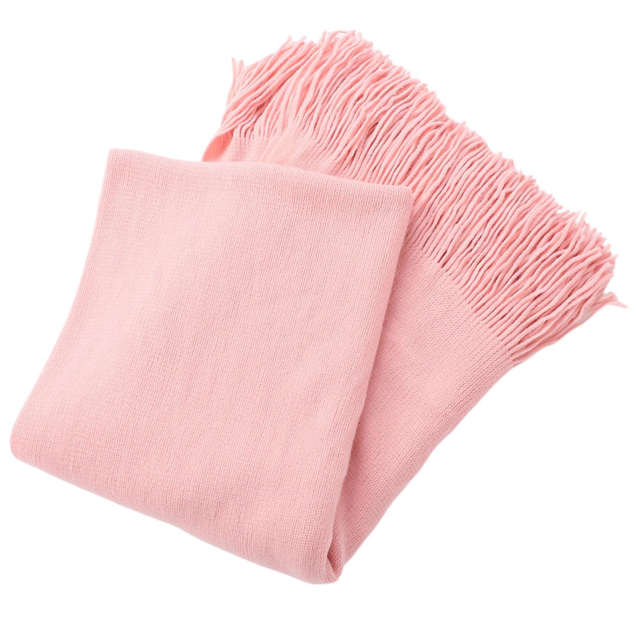 Couverture tricotée douce couverture rose franges plaid canapé et chambre climatisée