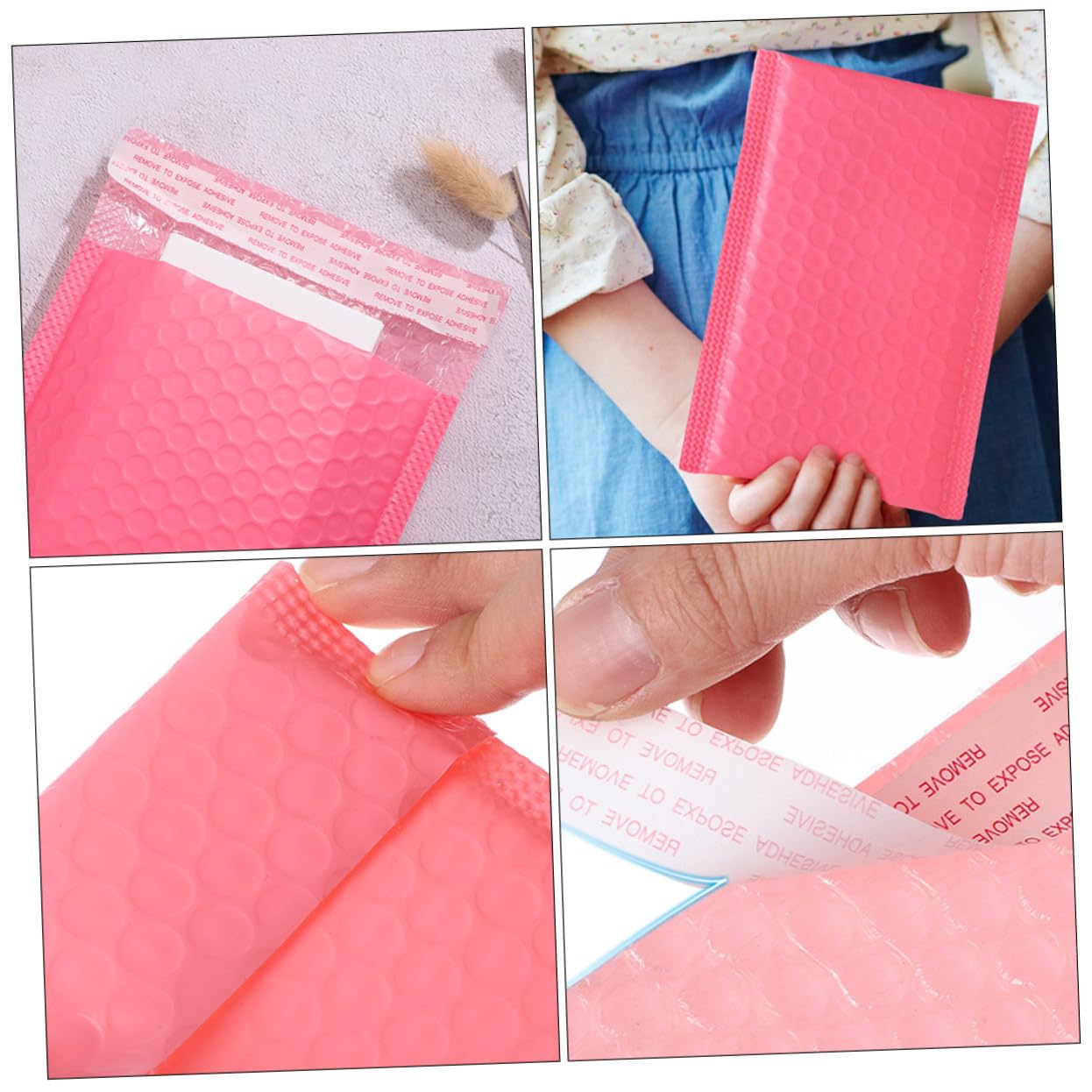 50 pièces Lot de Enveloppes à Bulles Roses Matelassées Sacs Expédition Renforcés Protection pour Petite Entreprise Emballage Bijoux et Cosmétiques