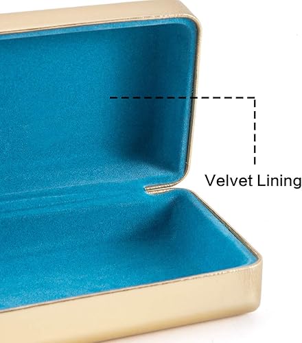 Miniatura 4 de TRIUMPH VISION Estuche grande para gafas de sol - Estuche rígido para gafas de sol, funda rígida forrada de piel sintética negra dorada y plateada