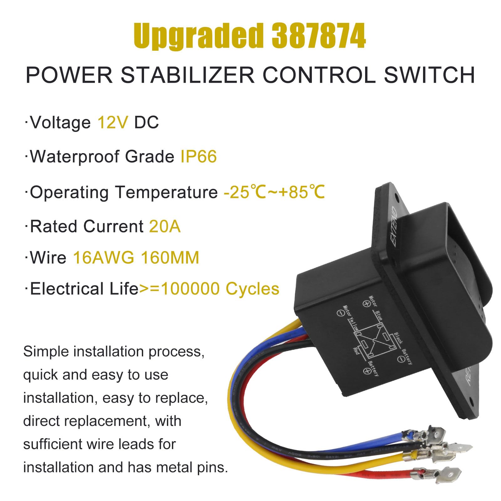 Amazon.com: 387874 RV Electric Stabilizer Switch Compatible