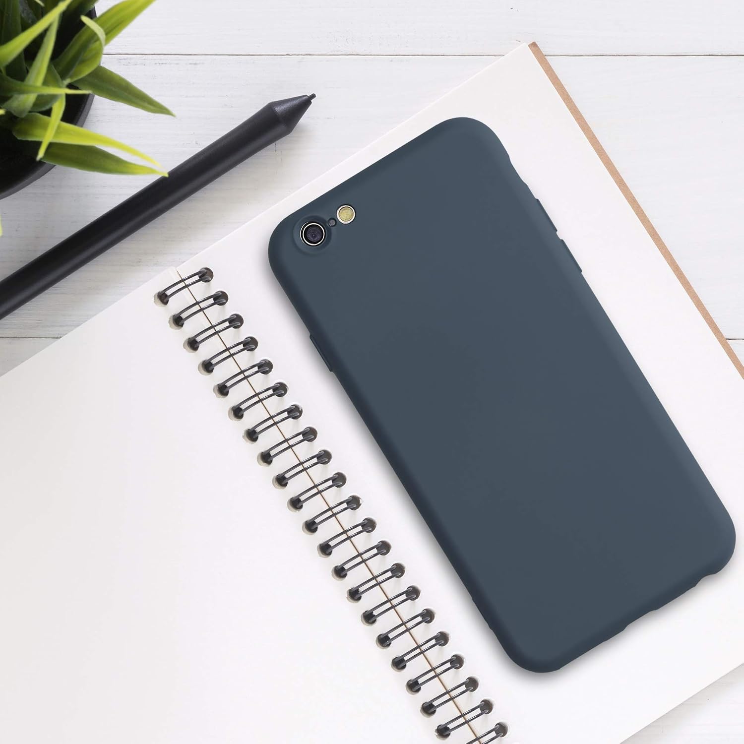 kwmobile Case Compatible with Apple iPhone 6 / 6S Case - Slim Protective TPU Silicone Phone Cover - Dark Slate