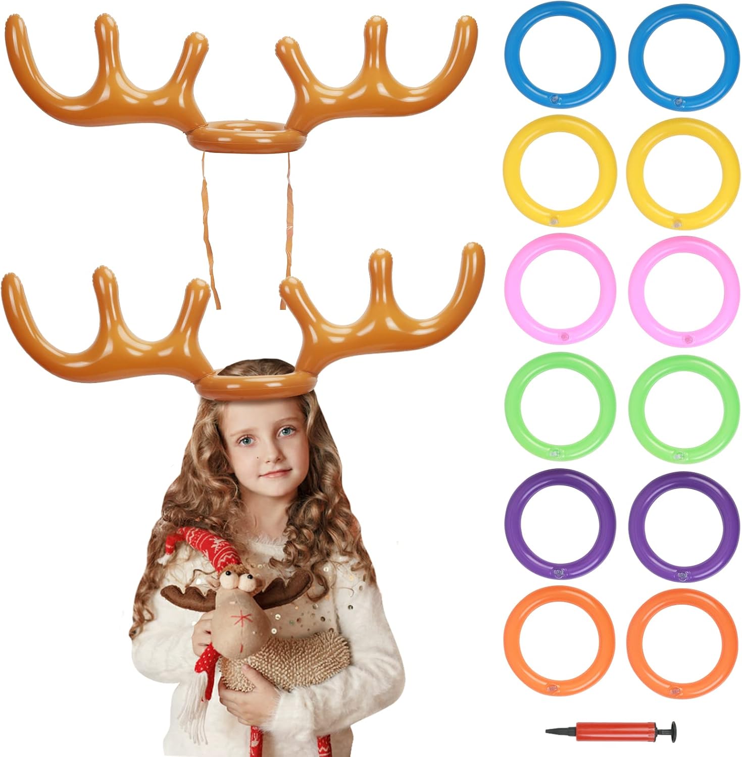 Weihnachten Aufblasbares Ringwurfspiel - 11-teiliges Set Für Familien-Spaß