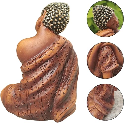 Miniatura 4 de livelyfish Estatuas de Buda de meditación para el hogar, estatua de Buda tailandés para decoración zen, budismo de resina, coleccionables,