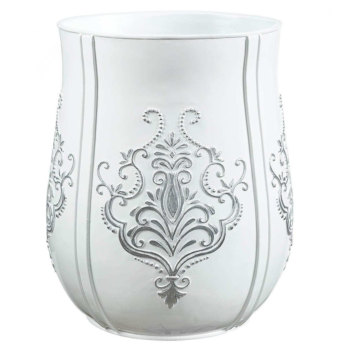 Creative Scents Small Bathroom Trash Can Vintage White