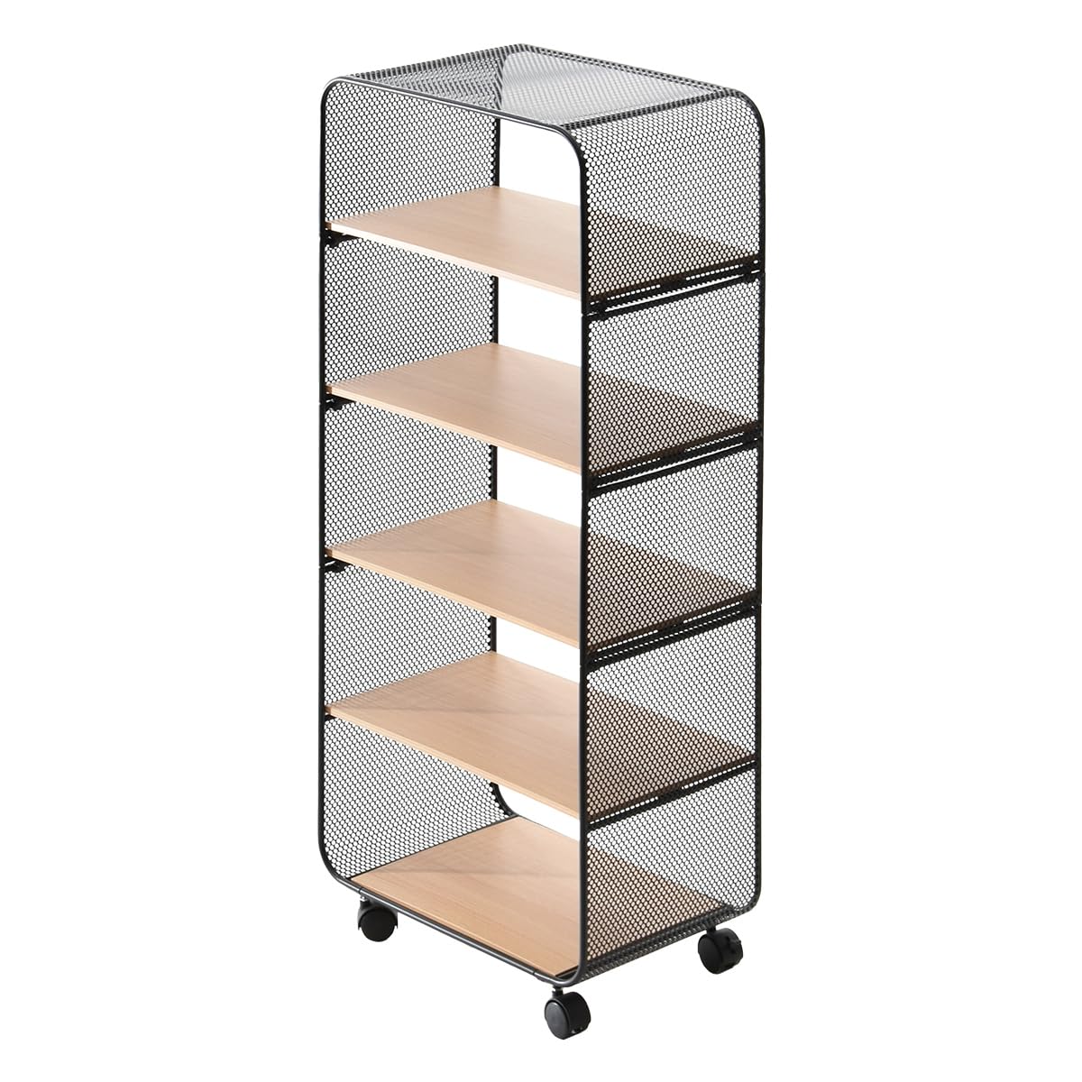Amazon｜FunFun キャスター付パンチングメタルラック 5段