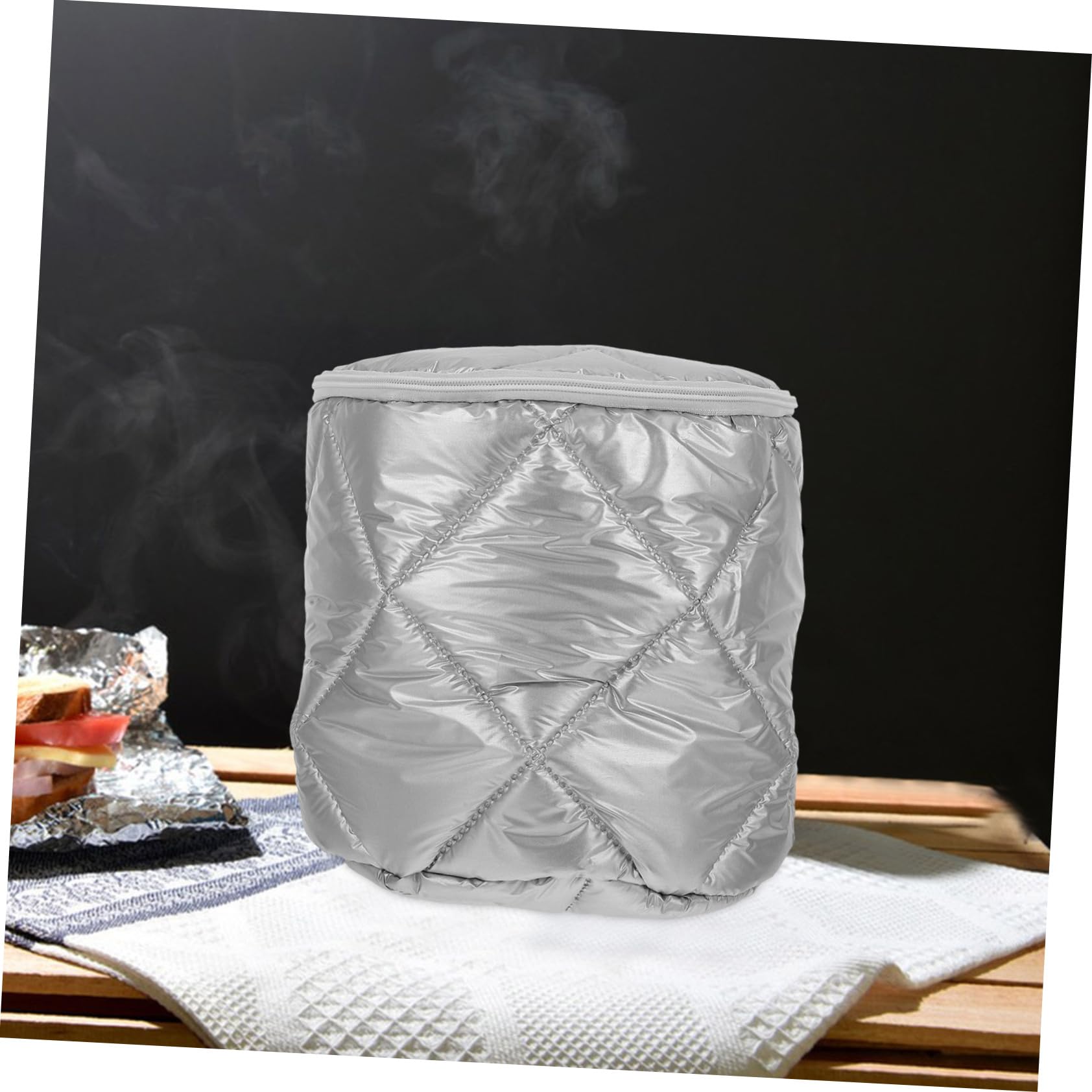 Contenitore Termico Insulated Per Colazione Borsa Termica Per Cibo Per Catering e Picnic Inossidabile Ottima Isolamento Inverno Argento