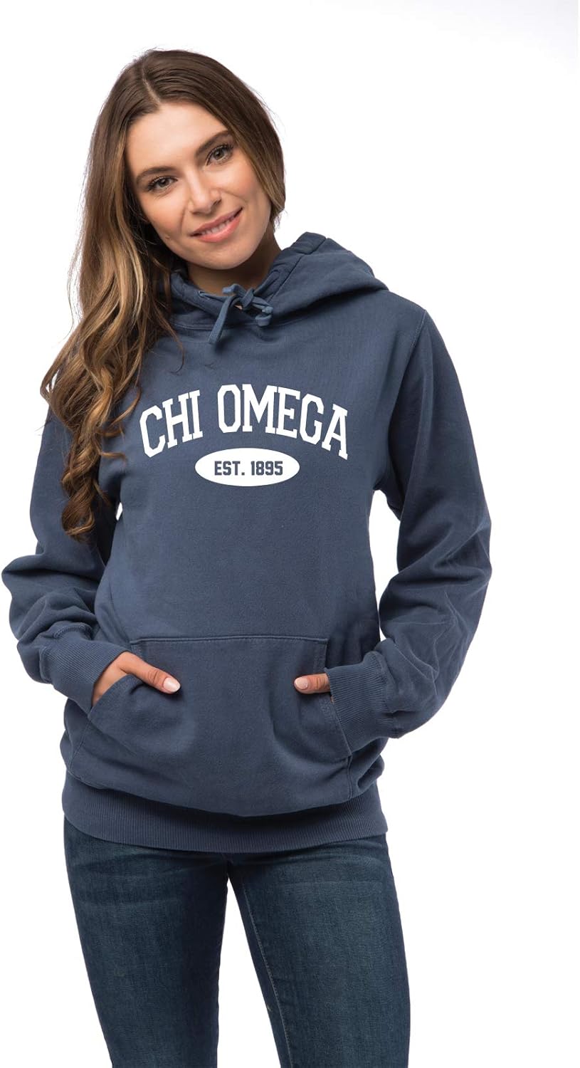 Chi Omega Vintage Color Pullover Hooded Sweatshirt