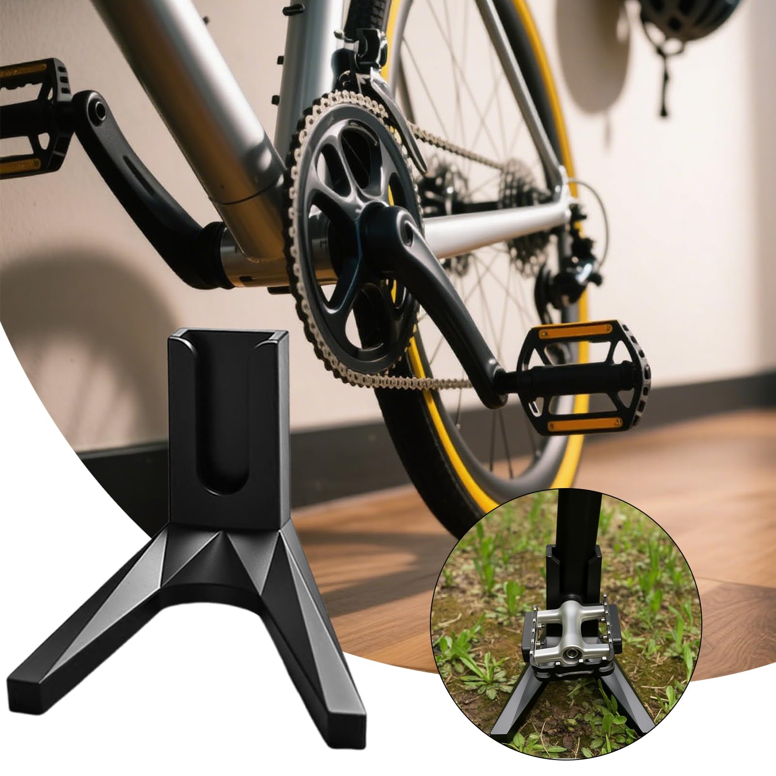 Supporto da terra per bici da strada | Supporto per parcheggio a terra per biciclette - Supporto portatile compatto per interni esterni Balcone