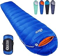 Vista 10 de Down Sleeping Bag for Adults, 0 Degree Warm Winter Mummy Lightweight Compact Outdoor Sleeping Bag for Camping Backpacking Hiking, Cold and Warm