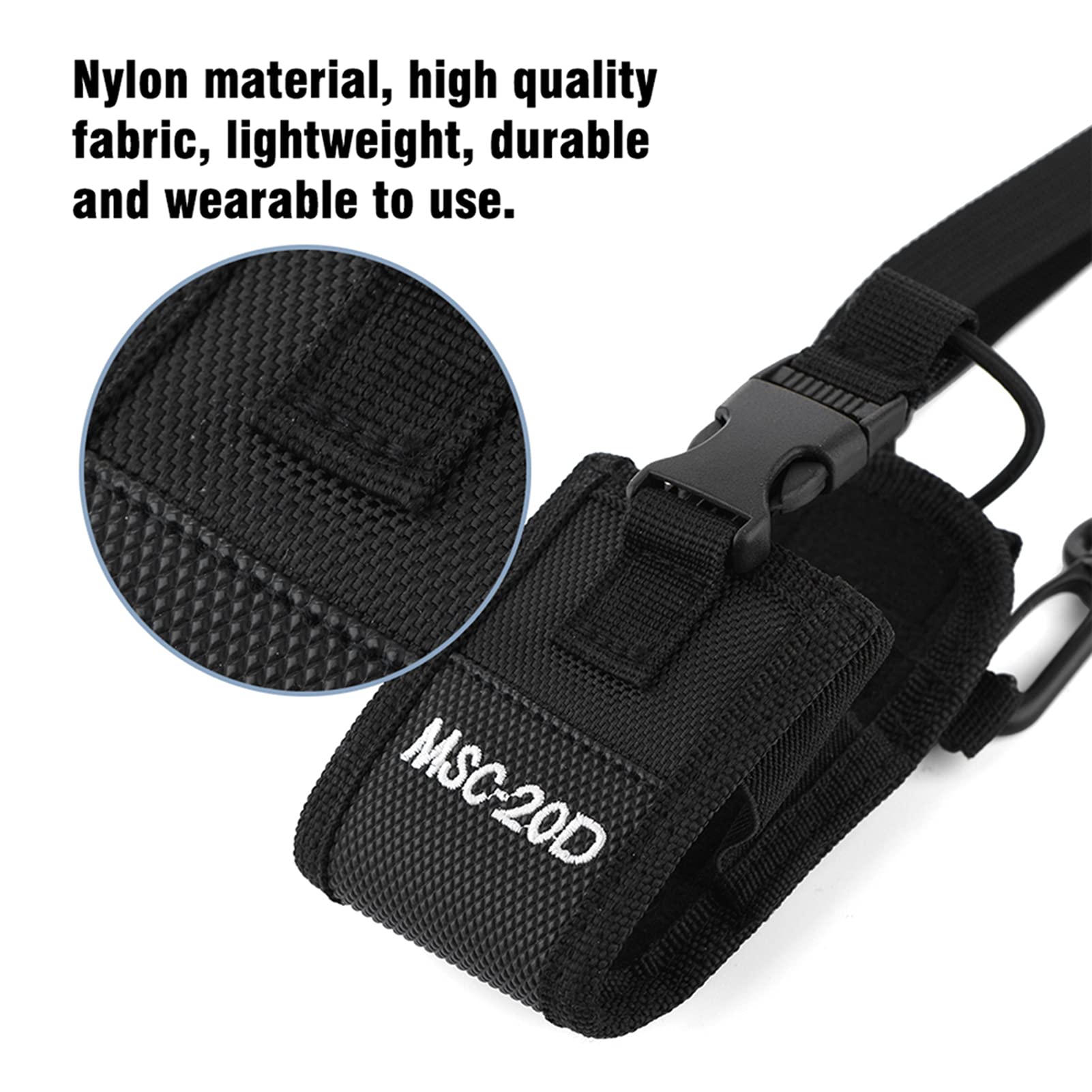 VBESTLIFE MSC-20D Walkie Talkie Two Way Radio Holder Holster, Portable Walkie Talkie Nylon Belt Case Bag with Adjustable Shoulder Strap - Image 4