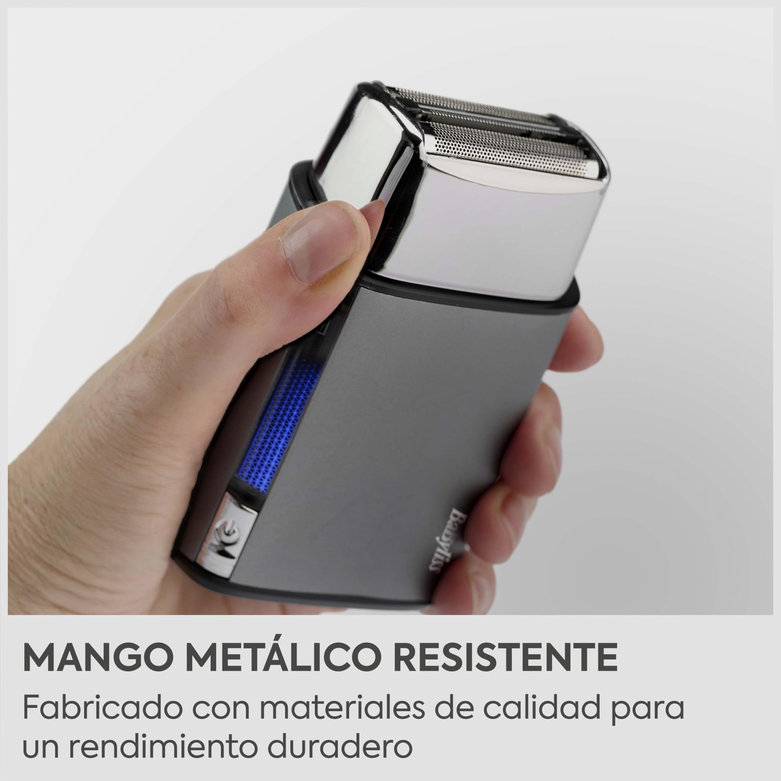 Afeitadora BaByliss Super‑X de doble lámina para hombre – Acabado ultra suave, doble lámina de acero japonés, inalámbrica lithium‑ion, Wet & Dry IPX7, recargable por USB‑C, FS996DE