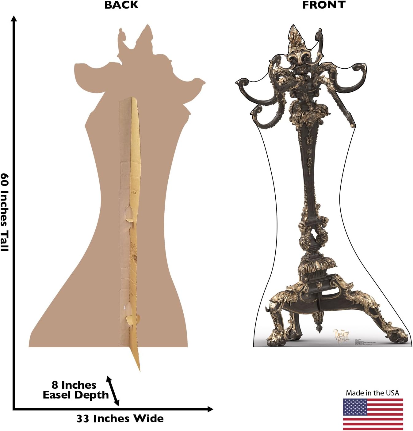 Cardboard People Lumiere Life Size Cardboard Cutout Standup - Disney's Beauty and The Beast (2017 Film)