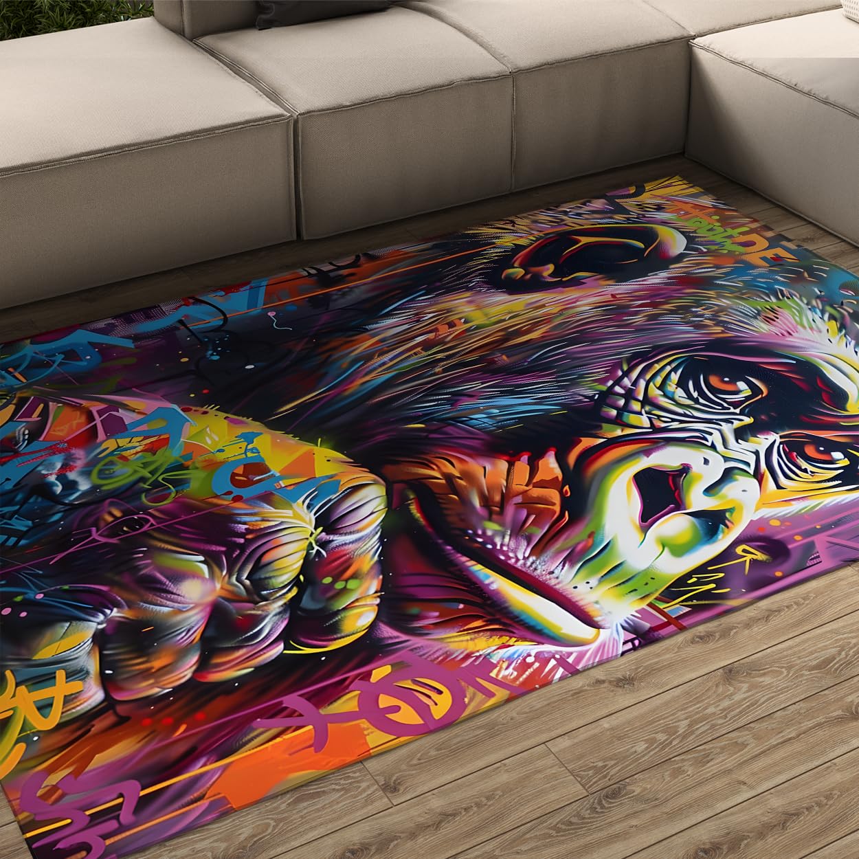 Tapis lavables 160x230cm antidérapants grand format style moderne motif graffiti