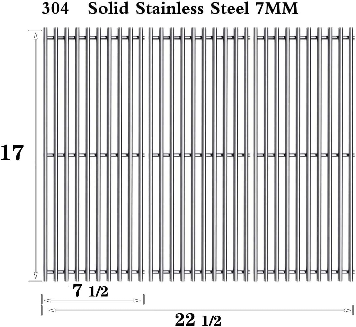 SD63246018 (3-Pack) 17" Stainless Steel Cooking Grates for Charbroil Professional, Signature and Commercial Series Tru-Infrared 3 Burner Models 466242515 466242516 463367016 463242516