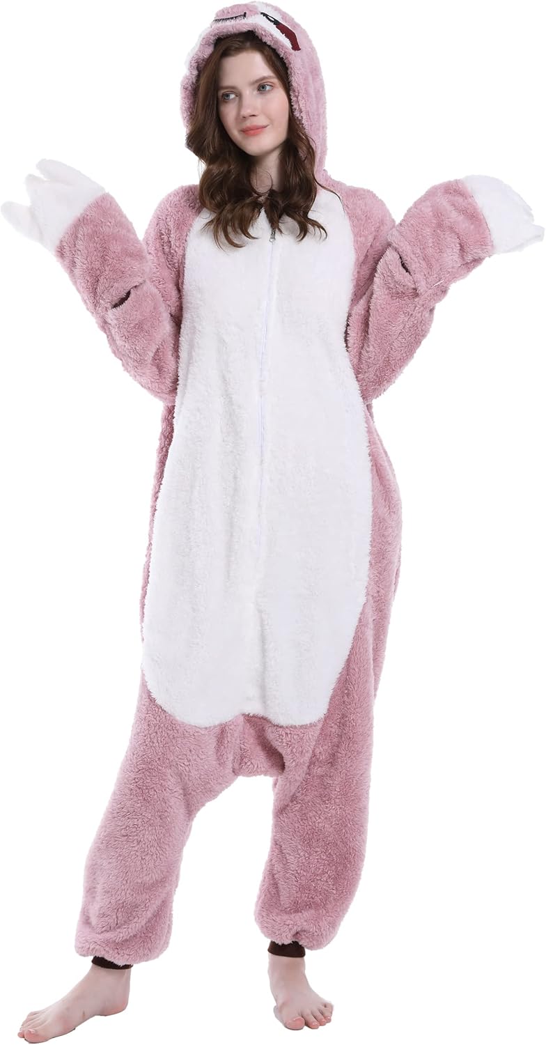 DarkCom Sloth Onesie Halloween Costume One Piece Unisex Adult Pajamas Women Men Sleepwear Christmas Pajamas