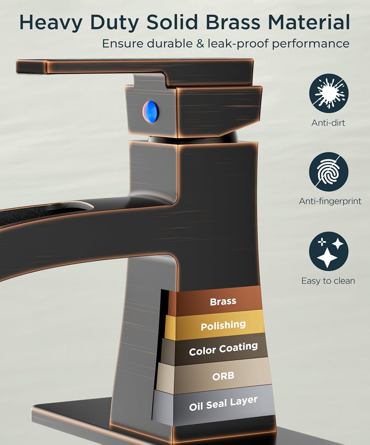 FORIOUS Waterfall Bathroom Sink Faucets 1 or 3 Holes Oil Rubbed Bronze, Single Handle Faucet for Bathroom Sink Vanity Restroom Farmhouse