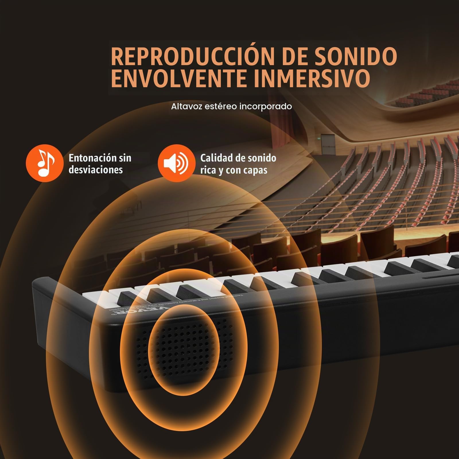 VEVOR Teclado de Piano Plegable 61 Teclas Bluetooth y MIDI Piano Electrónico Digital Portátil con Pedal de Sostenido Teclas Iluminadas Recargable para Principiantes, Adolescentes, Adultos, Negro