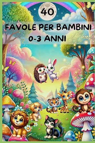 Favole per Bambini 0-3 Anni: 40 Fiabe della Buonanotte, Storie Magiche con Dolcissimi Animali Pelosi Illustrate a Colori. Insegnamenti Preziosi e in Grado di Conciliare il Sonno dei Vostri Bambini.