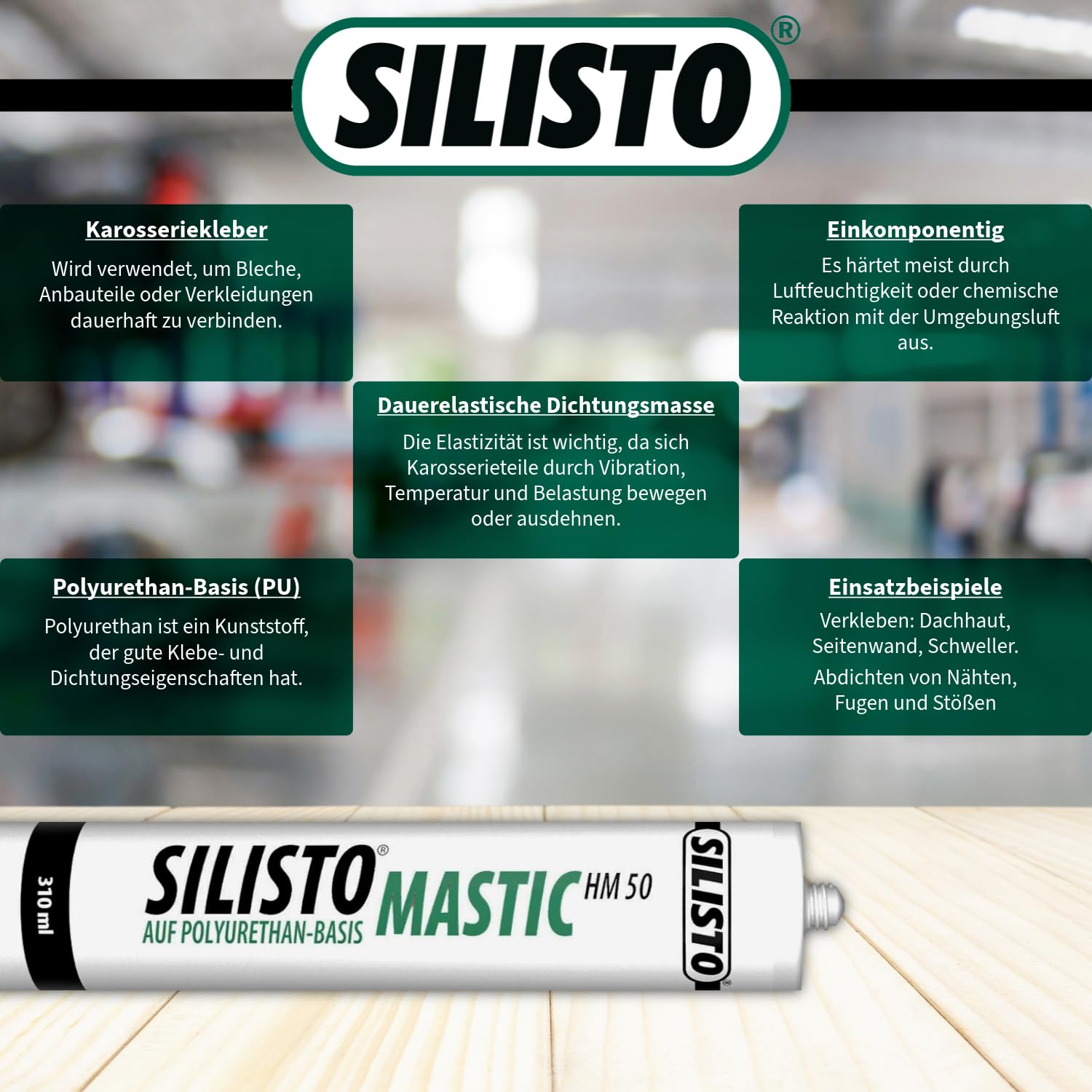 Silisto Mastic HM 50 uszczelniacz samoprzylepny do nadwozia, 310 ml