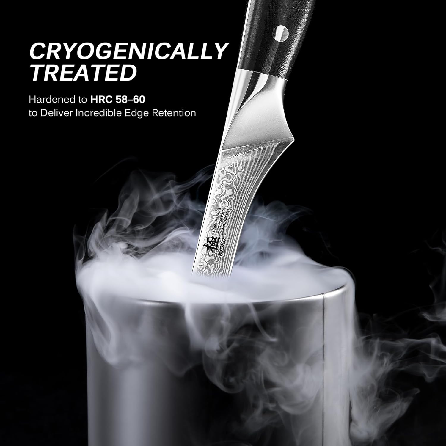 KYOKU Boning Knife - 7" - Shogun Series - Japanese Style VG10 Steel Core Forged Damascus Blade - with Sheath & Case - Image 4