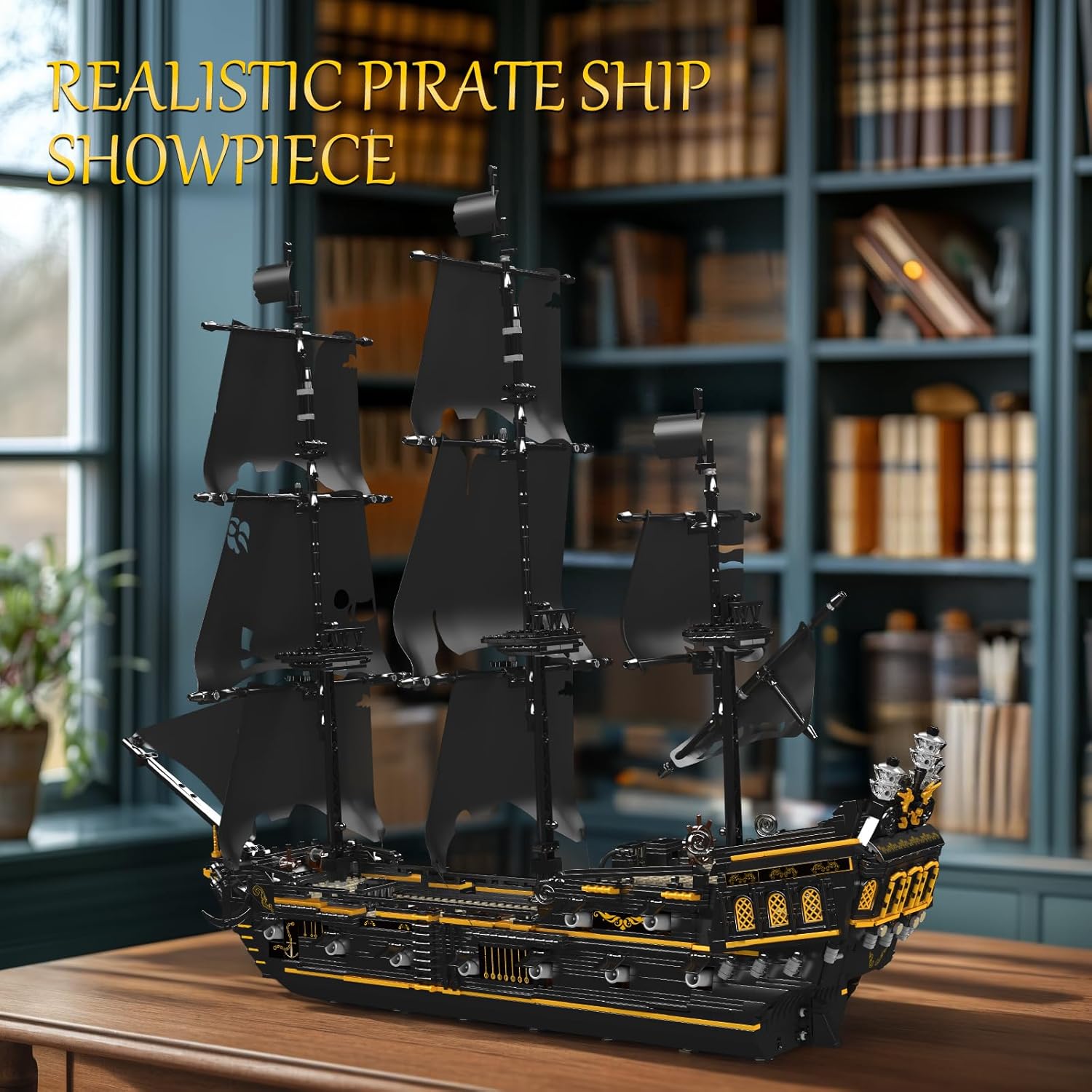 JMBricklayer Pirate Ship Model Building Sets, Black Pearl Mysterious Toys Kits, Collectible Blocks, Cool Toy, Gifts for Boys Teens Collectors (Upgraded Version, 2868 Pieces), (40102)