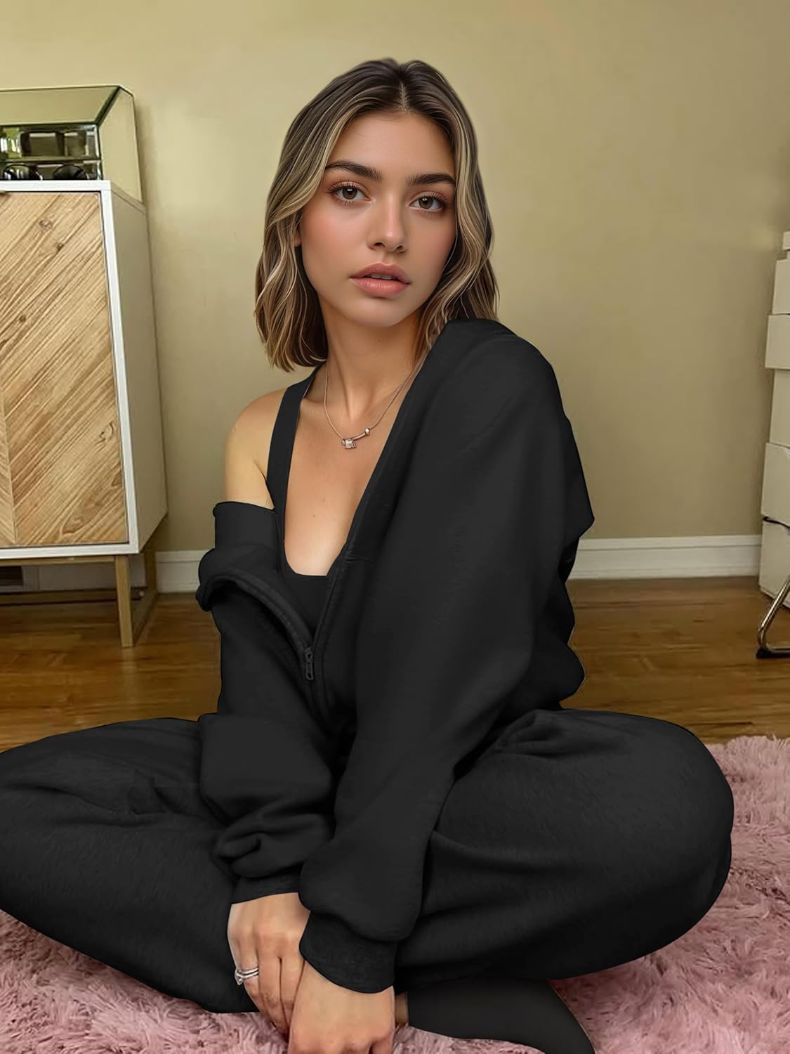 Zip Up Hoodies for Women Fleece Jacket with Pockets Casual Sweatshirts Comfy Fall Coats - Image 5