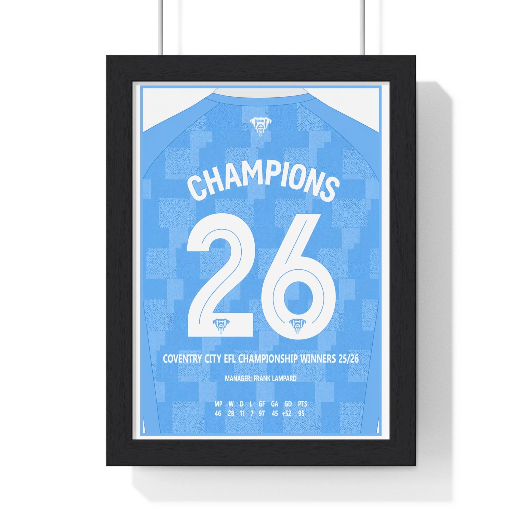 Poster Kingz Coventry City EFL Championship Winners 2026 Poster - Champions 26 A5 Framed Football Sporting Event Wall Art Print