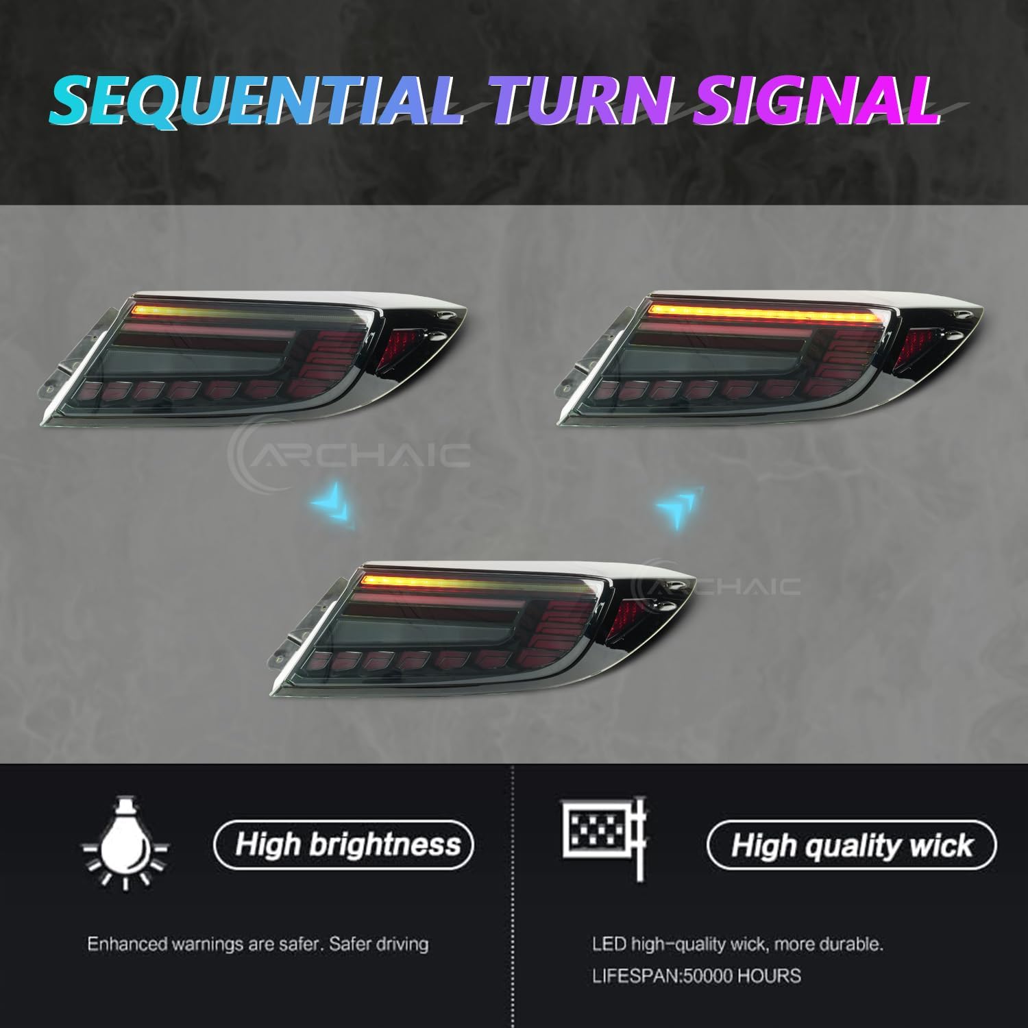 Tail Lights Compatible with 2021-2025 Toyota GR86 / Subaru BRZ 2nd Gen ZN8/ ZD8,Rear Lamp w/Animation
