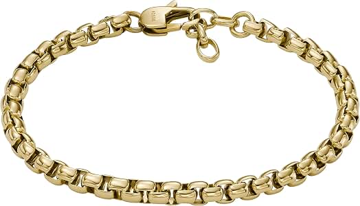 Fossil Men's Stainless Steel Gold-Tone Box Chain Bracelet, Color