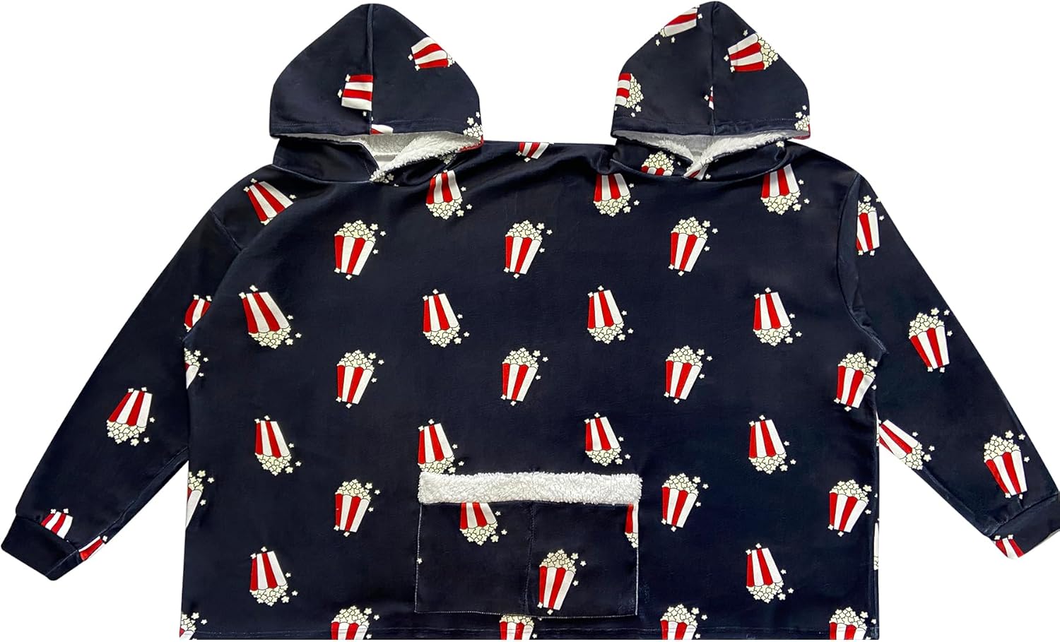 Jongdari Couples Hoodies Pajamas, Oversized Two Person Hoodie Couple Sweaters Funny Popcorn Matching Hoodies - Image 4