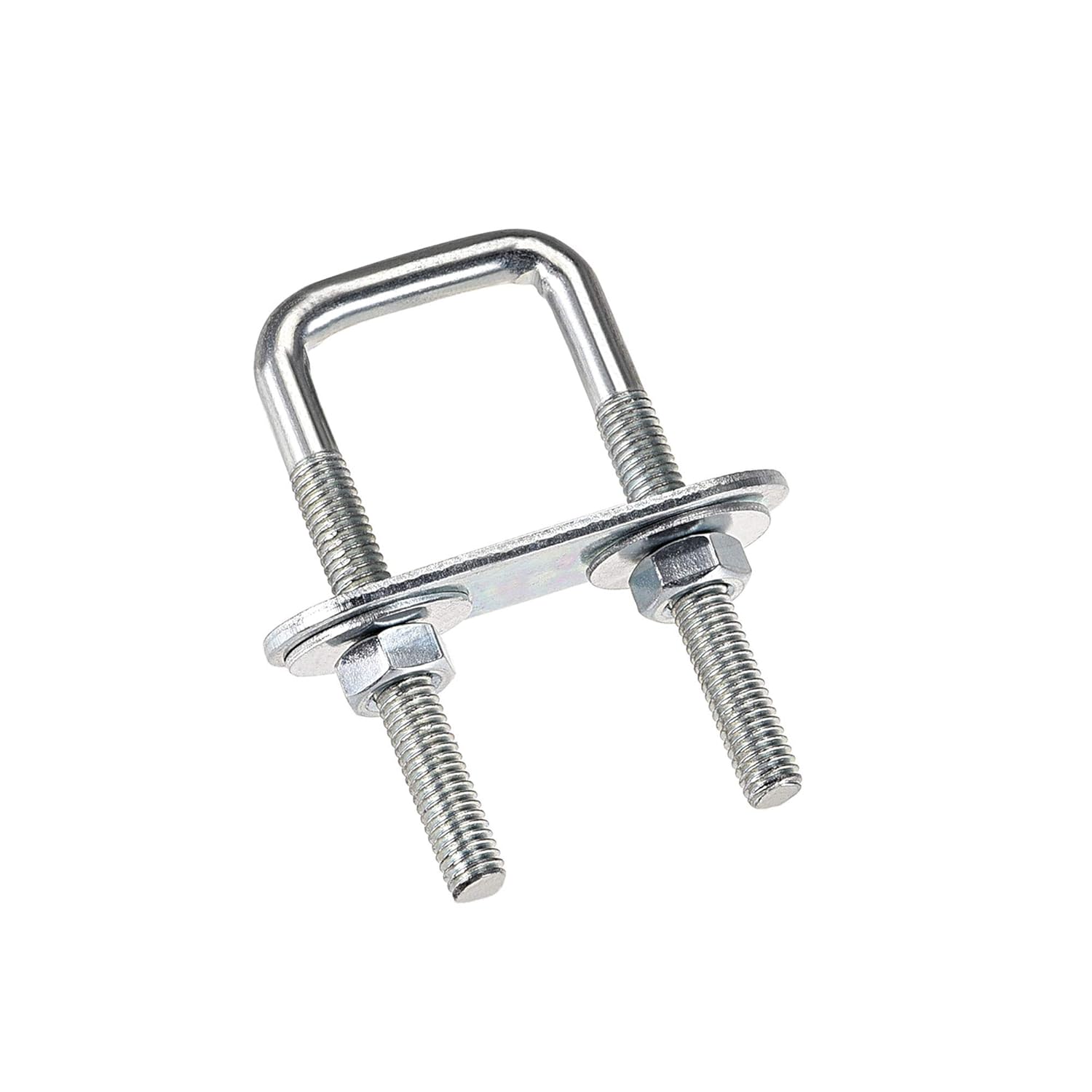 uxcell Square UBolts 3/4"(20mm) Inner Width Carbon Steel M6 with Nuts, Frame Plate, Round