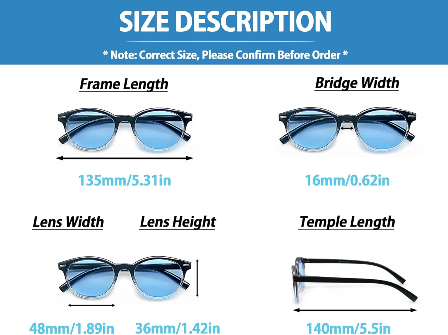Reading Sunglasses Womens Round Readers Sunglasses +2.25 for Small Head/Petite Face Sun Readers Lightweight&Comfortable Fit 4 Pack - Image 3