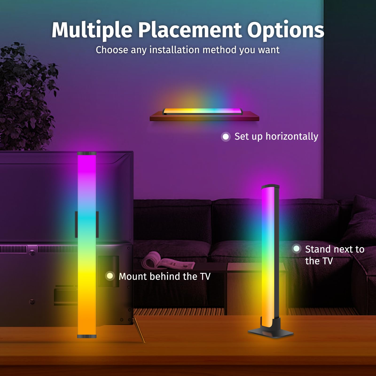 RGBICWW LED Lightbar 35 Cm – Retroilluminazione TV Con Sincronizzazione Musica, Controllo App E Telecomando