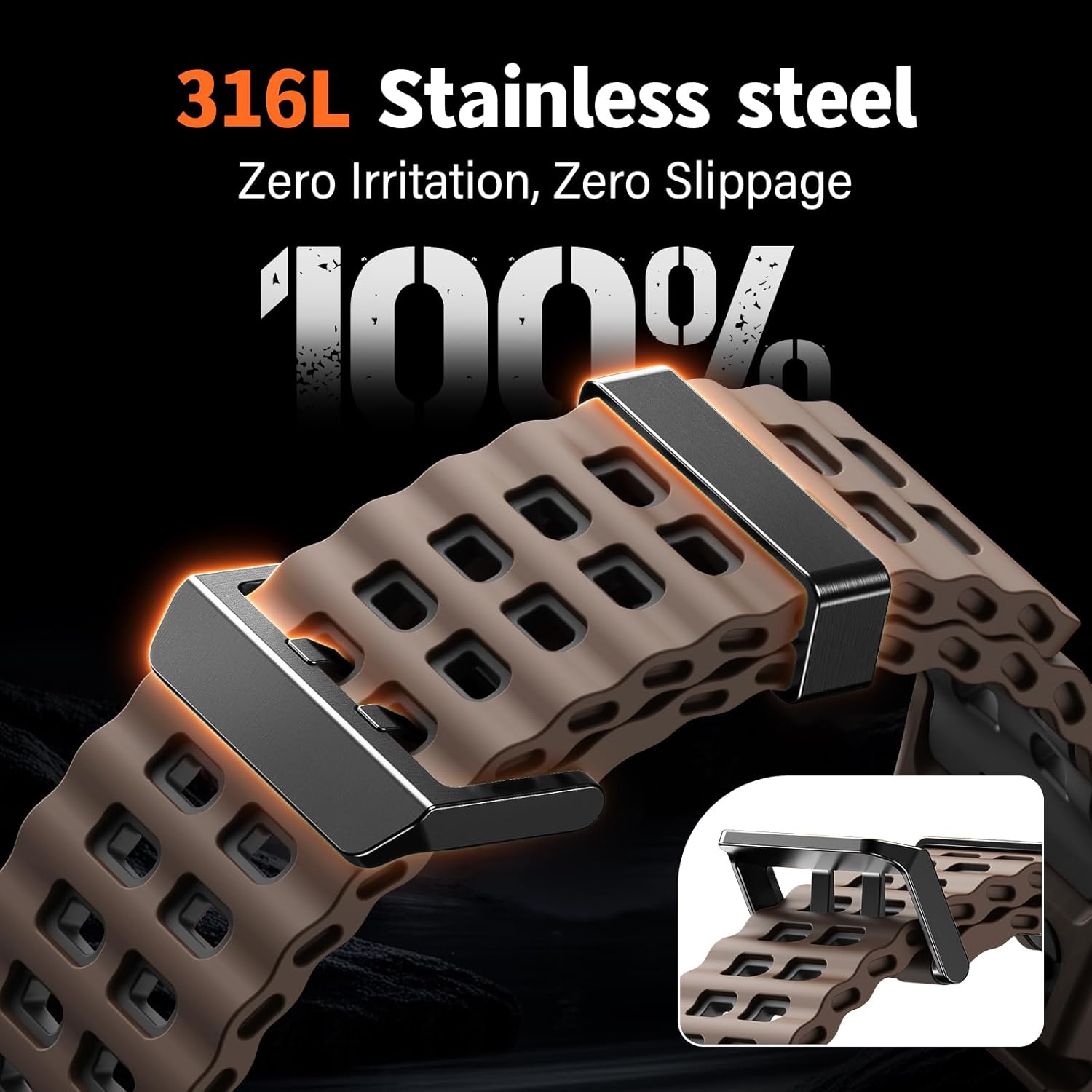 Quickfit 26mm Watch Bands for Garmin Fenix 8 51mm/7X/6X/5X, Sports Ocean Silicone Bands Compatible with Garmin Fenix 8 Pro 51mm/7X Pro/6X Pro/5X Plus/3/3HR/Descent MK1/MK2i Smartwatches - Image 4